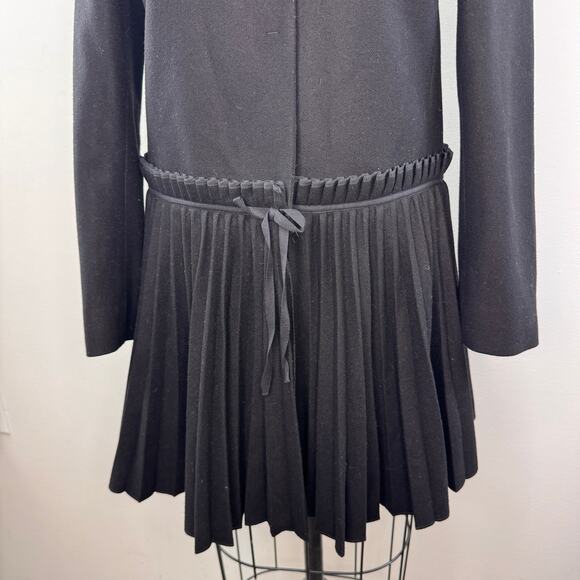 RED Valentino Wool Coat w/Accordion-Pleated Tie-Waist Party/Cocktail Sz 40 $995 - Picture 3 of 8